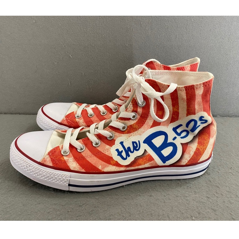 Converse Chuck Taylor All Star High Top The B-52s Band Red Swirl Mens 9 W 11 - Picture 3 of 10